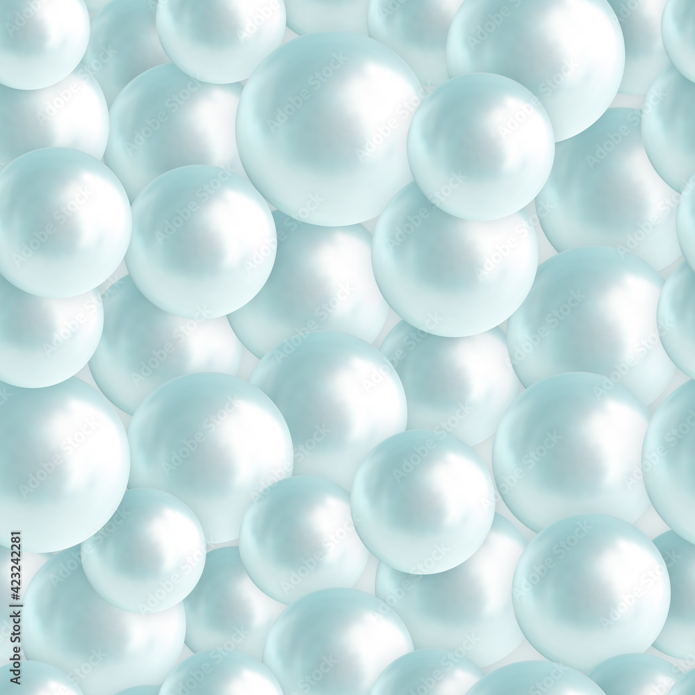 Mint pattern with 3d pearls Mint pattern with 3d pearls