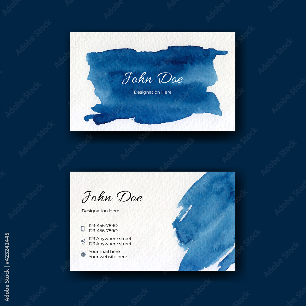 Obraz Violet abstract watercolor business card