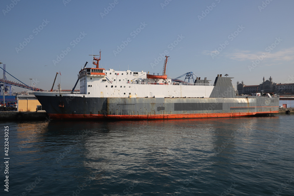 Cargo Ship in Port