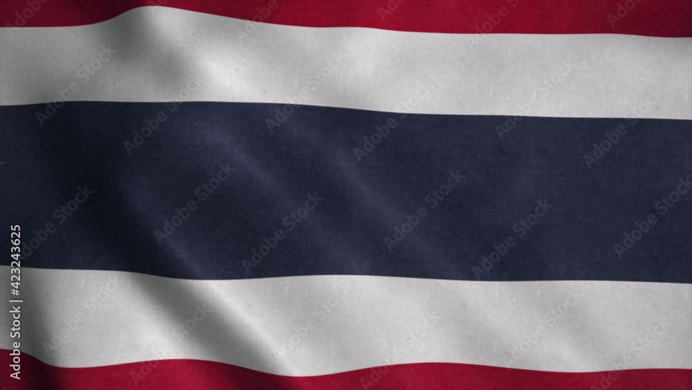 Naklejka premium Flag of Thailand fluttering in the wind. 3d illustration