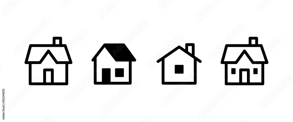 Fototapeta premium House vector icon set. Home symbol.