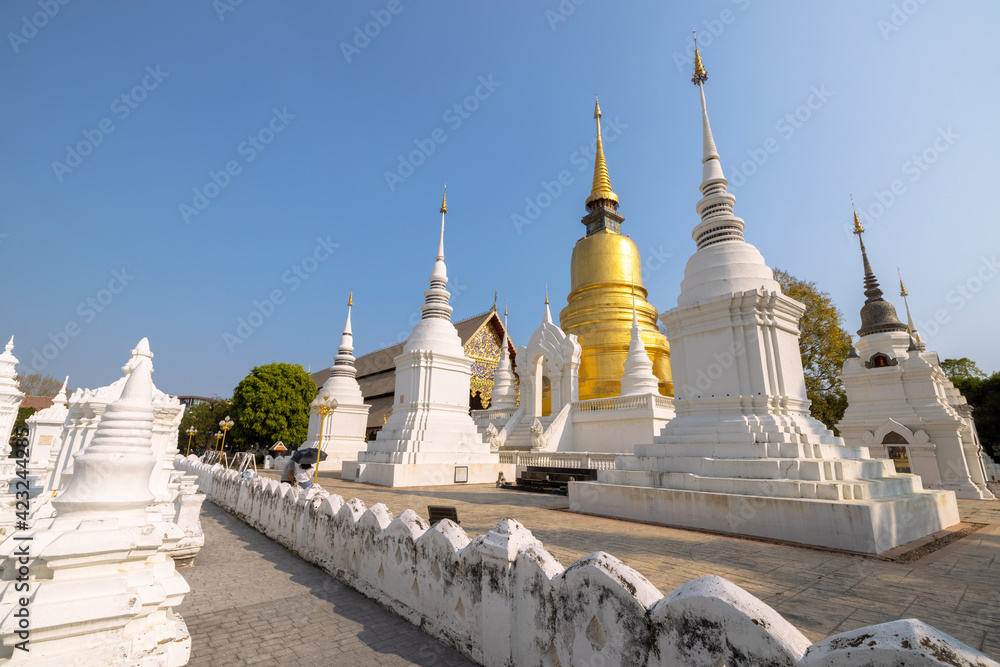 Wat suan dok, Famous religious tourist attractions, Chiang mai, Thailand, Mar 21, 2021. Wat suan dok, Famous religious tourist attractions, Chiang mai, Thailand, Mar 21, 2021.