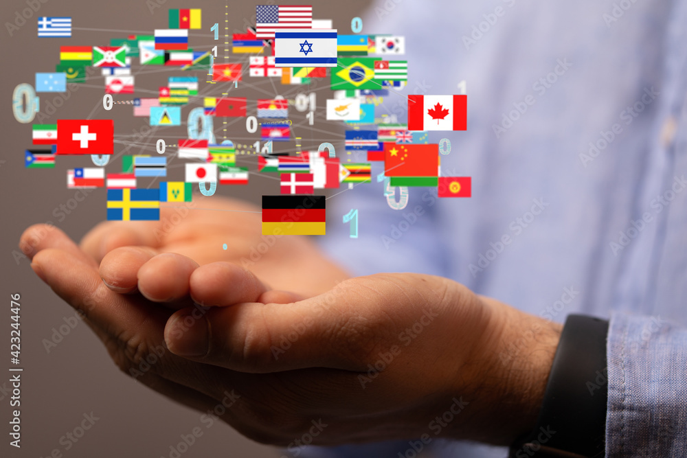 international counties flags - 3D realistic. international counties flags - 3D realistic.