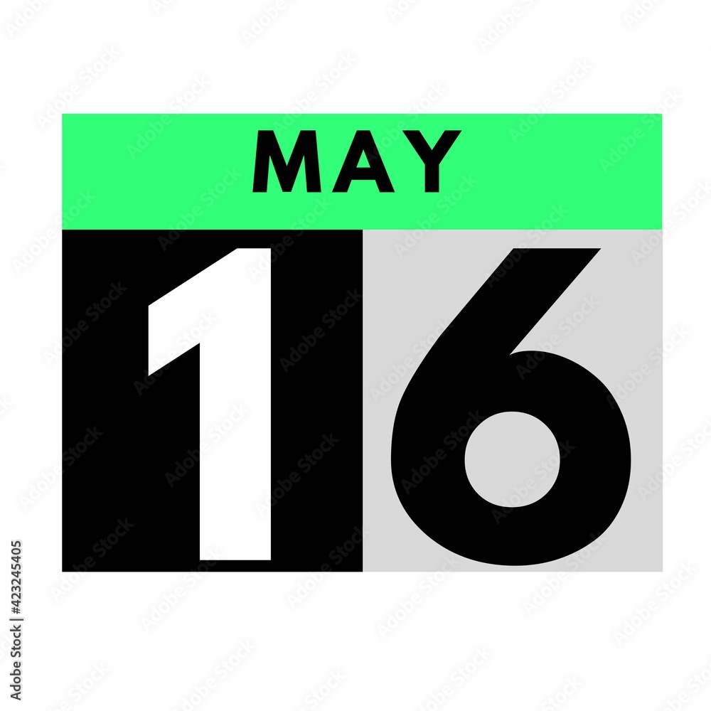 May 16 . flat daily calendar icon .date ,day, month .calendar for the month of May May 16 . flat daily calendar icon .date ,day, month .calendar for the month of May