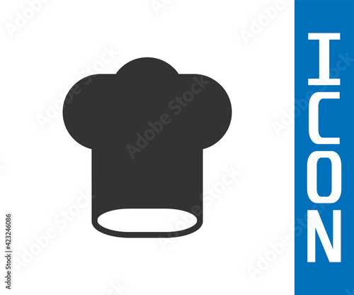 Grey Chef hat icon isolated on white background. Cooking symbol. Cooks hat. Vector