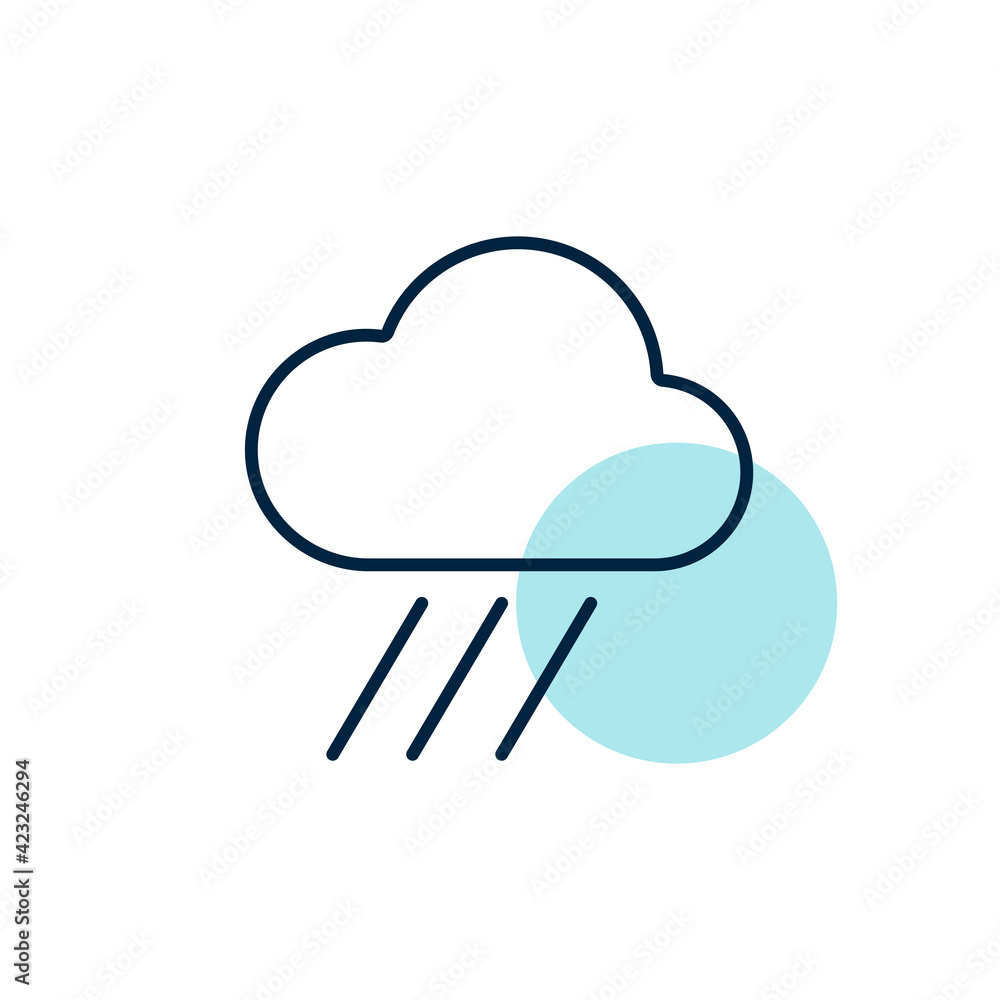 Raincloud vector isolated flat icon. Weather sign Raincloud vector isolated flat icon. Weather sign