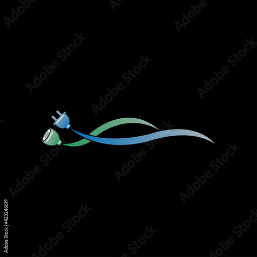 Eco friendly electric car logo design