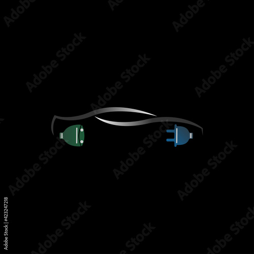 Eco friendly electric car logo design