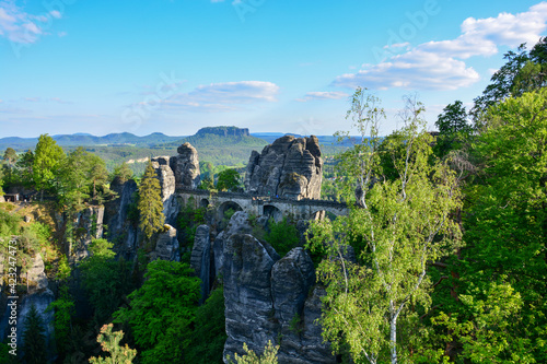 Brücke an der Bastei bei Pirna in Sachsen