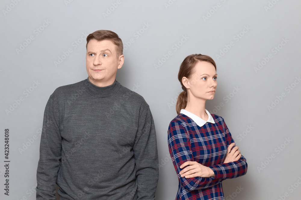 Portrait of couple after quarrel, relationship concept Portrait of couple after quarrel, relationship concept