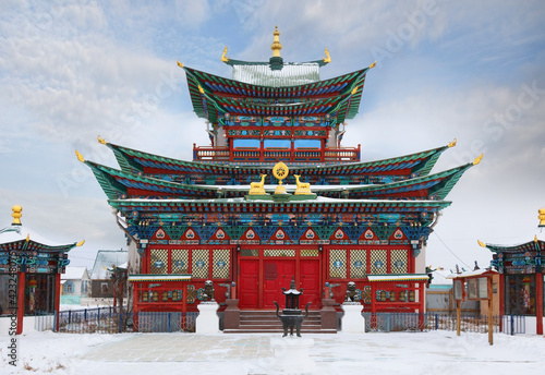 One of the Buddhist temples in Buryatia, Russia photo