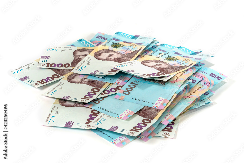 Ukrainian hryvnia, banknotes of 1000 hryvnias. money concept Ukrainian hryvnia, banknotes of 1000 hryvnias. money concept