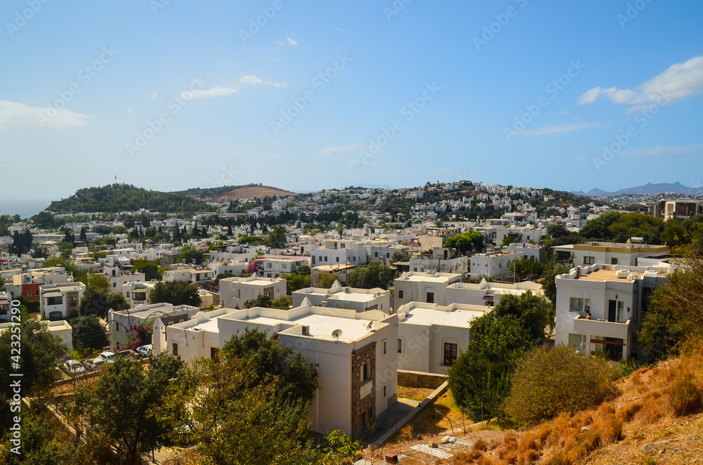 View of Bodrum town from antique theatre
View of Bodrum downtown, traditional white houses marina.  Landscape of Traditional Bodrum Aegean architecture style . Vacation in Turkey