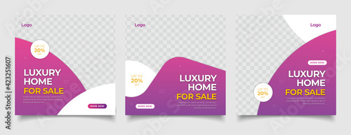 Real estate instagram social media post web banner