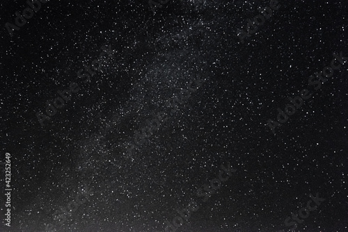 Starry Night Sky with Stars over Black Sky