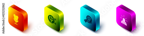 Set Isometric Armchair, Psychology, Psi, and Depression icon. Vector