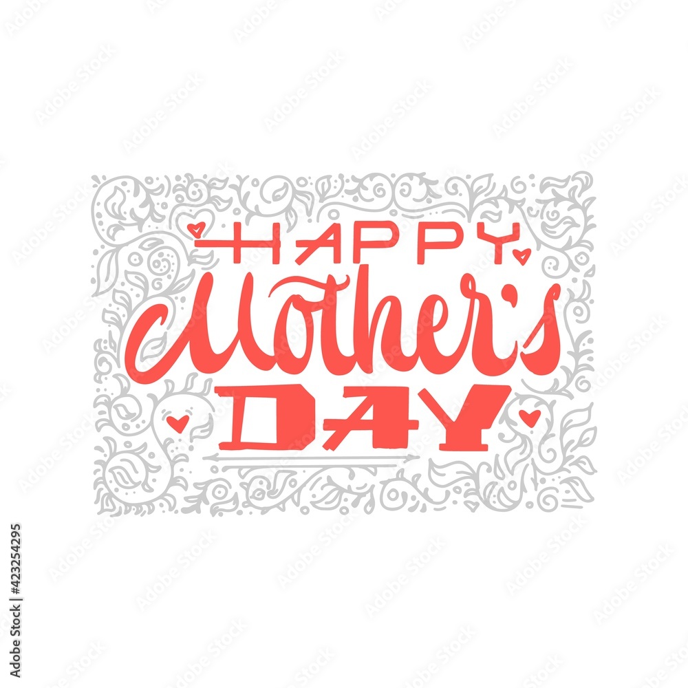 Happy mothers day lettering postcard sticker and banner Happy mothers day lettering postcard sticker and banner