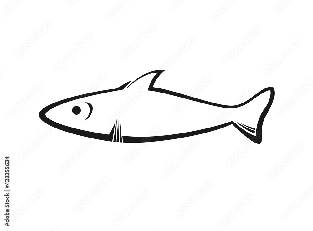 Creative design of flat fish illustration