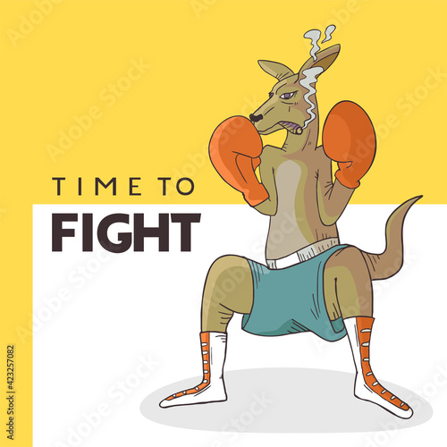 Boxer kangaroo illustration