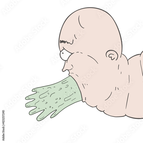 Funny man vomiting draw