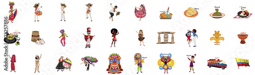 Colombian culture icon set - Vector illustration design photo