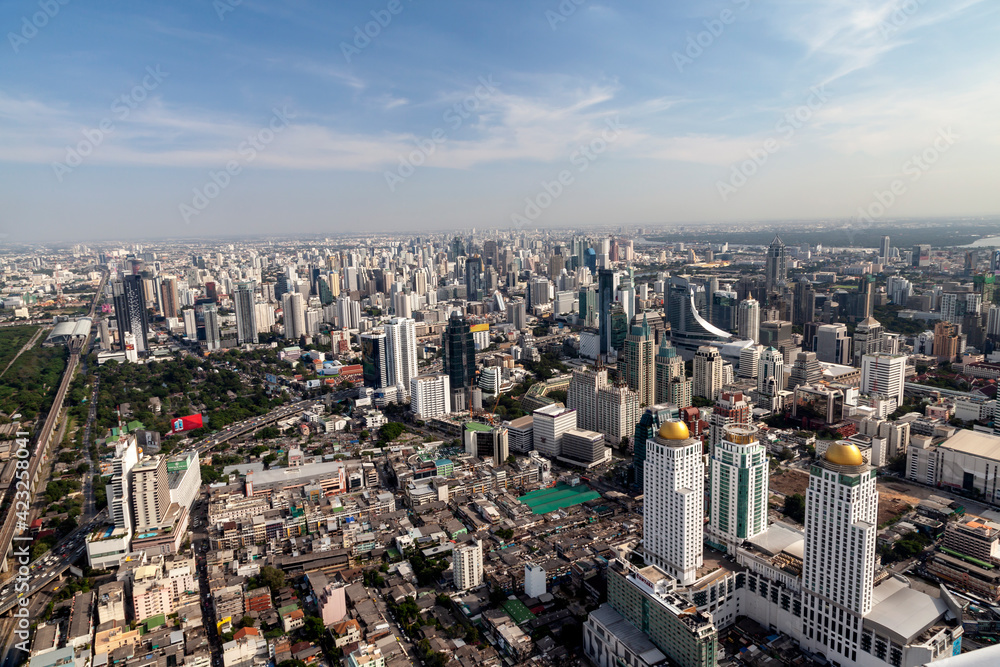 Fototapeta premium Aerial view of the Bangkok city