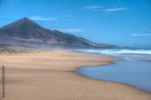 Cofete beach at Fuentevertura, Canary Islands, Spain photo