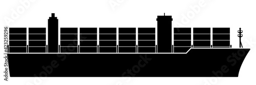 ngi1171 NewGraphicIcon ngi - german - Frachter Schiff mit Containern Symbol . english - freighter ship with containers - container ship icon . simple template - isolated - suez canal . 3to1 g10403 photo