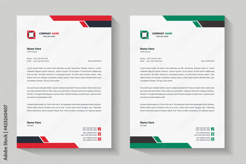 Letterhead design template. Creative and elegant modern business A4 letterhead template for your project design. Illustration vector