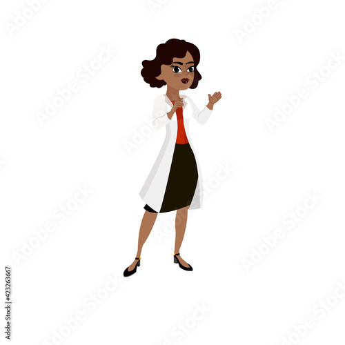 Isolated african american business woman - Vector illustration