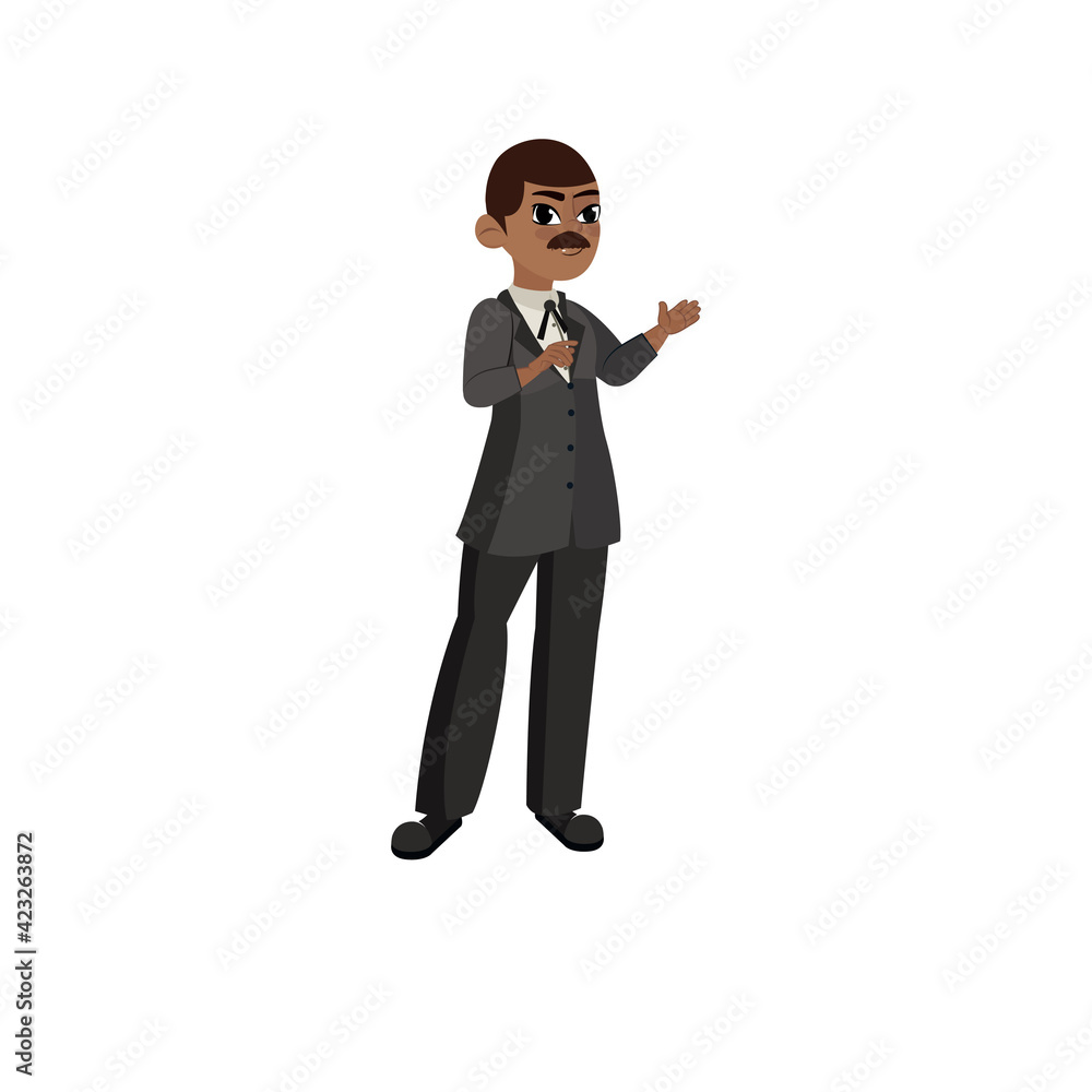 Isolated african american business man - Vector illustration Isolated african american business man - Vector illustration