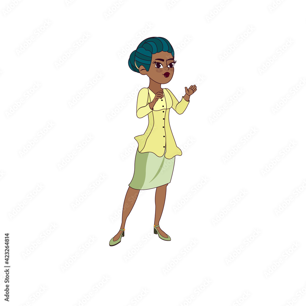 Isolated african american business woman - Vector illustration Isolated african american business woman - Vector illustration