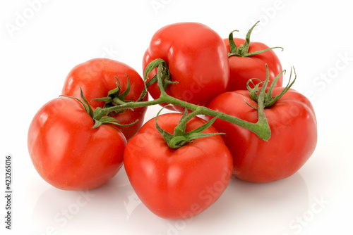 tomatoes isolated on white background. Bunch of natural tomatoes