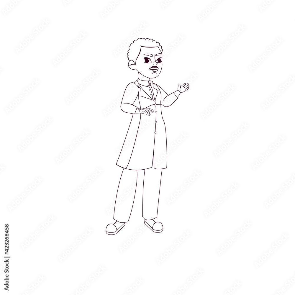 Isolated african american business man - Vector illustration