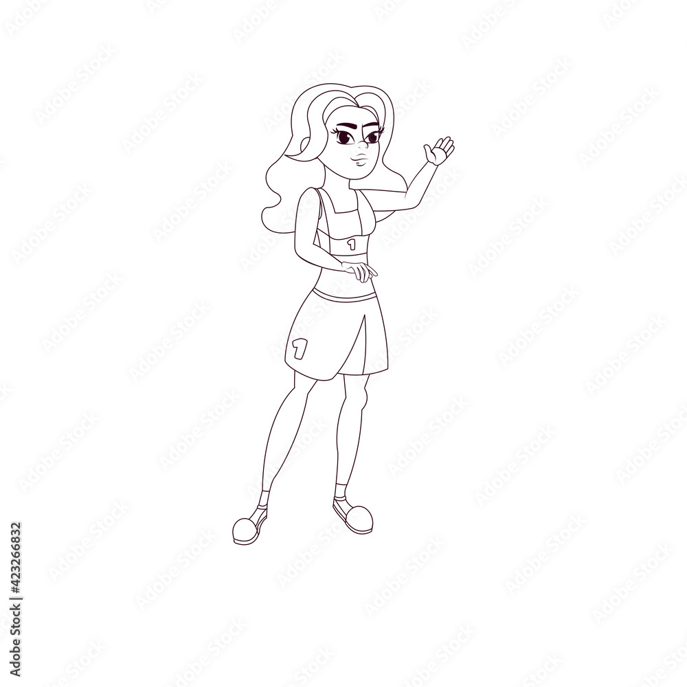 African American woman basketball player - Vector illustration African American woman basketball player - Vector illustration