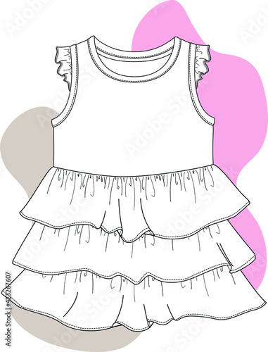 Baby dress design. baby fashion design vector flat illustration