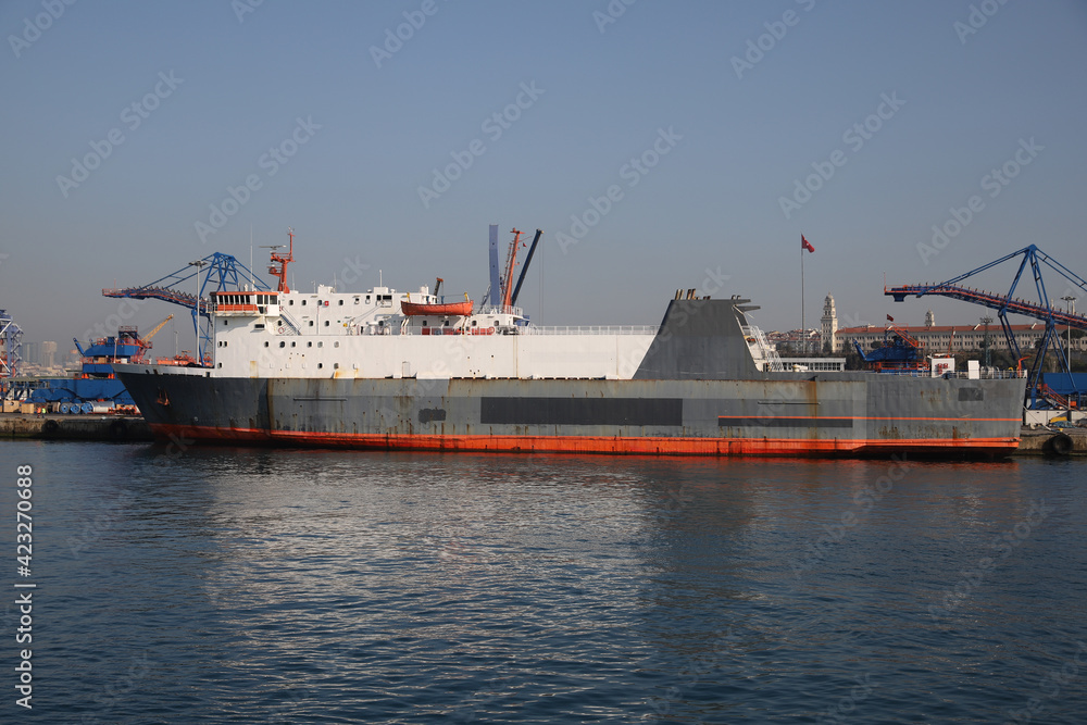 Cargo Ship in Port