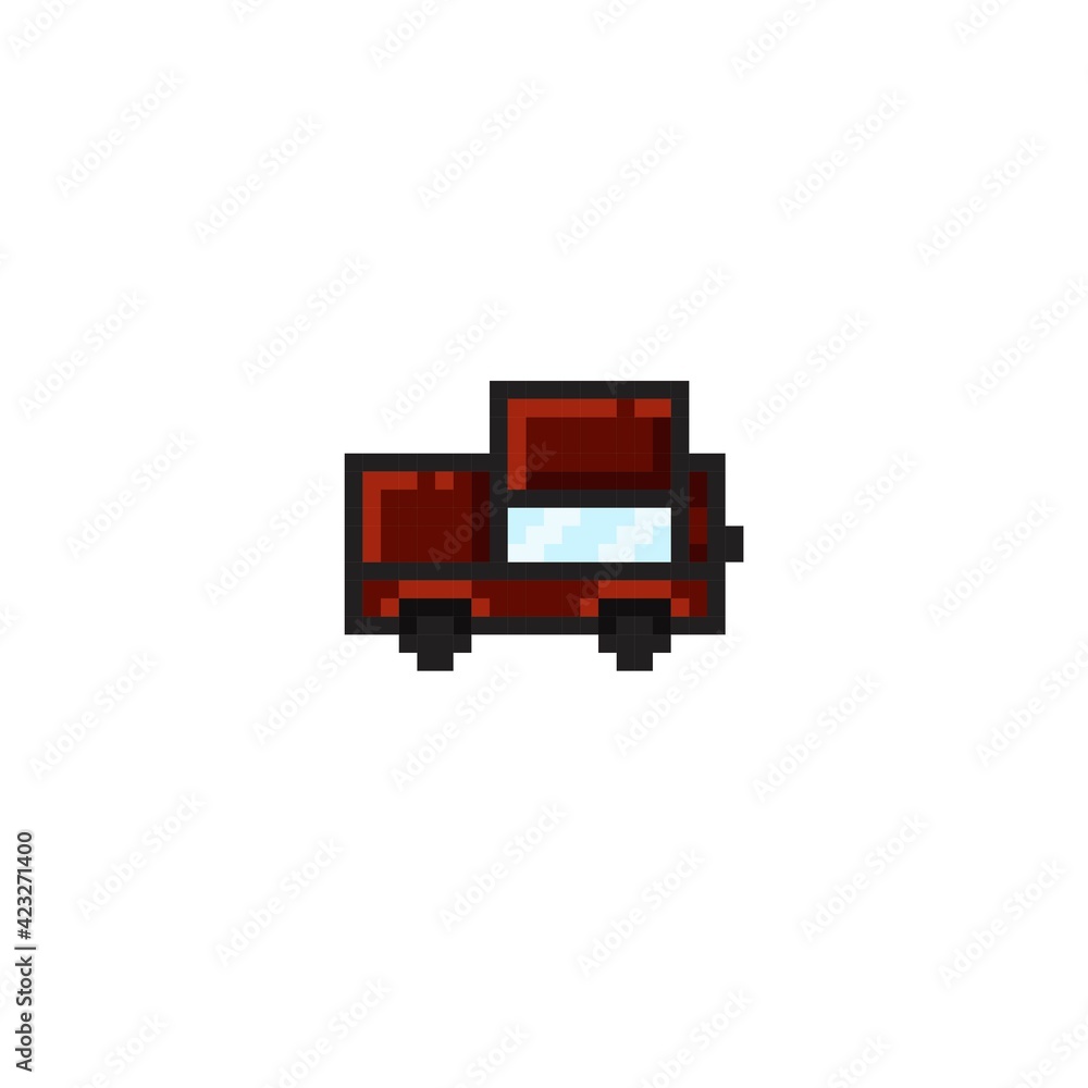 Car pixel art. Car cartoon. Vector illustration. Car pixel art. Car cartoon. Vector illustration.