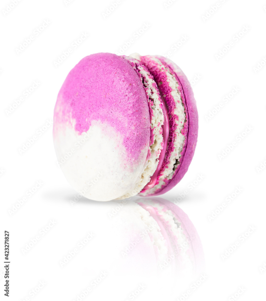 French macarons cake isolated on white background.