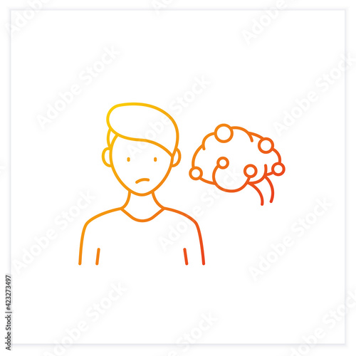 Continuous partial attention gradient icon. Simultaneously pay attention to several sources of information. Isolated vector illustration.Suitable to banners, mobile apps and presentation