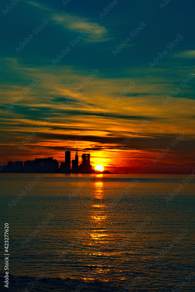 beautiful panoramic view of Batumi during sunset beautiful panoramic view of Batumi during sunset