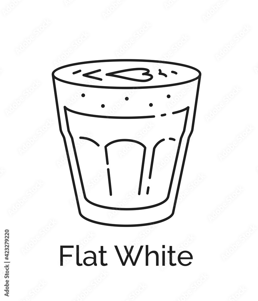 Vector illustration of Flat White coffee Vector illustration of Flat White coffee