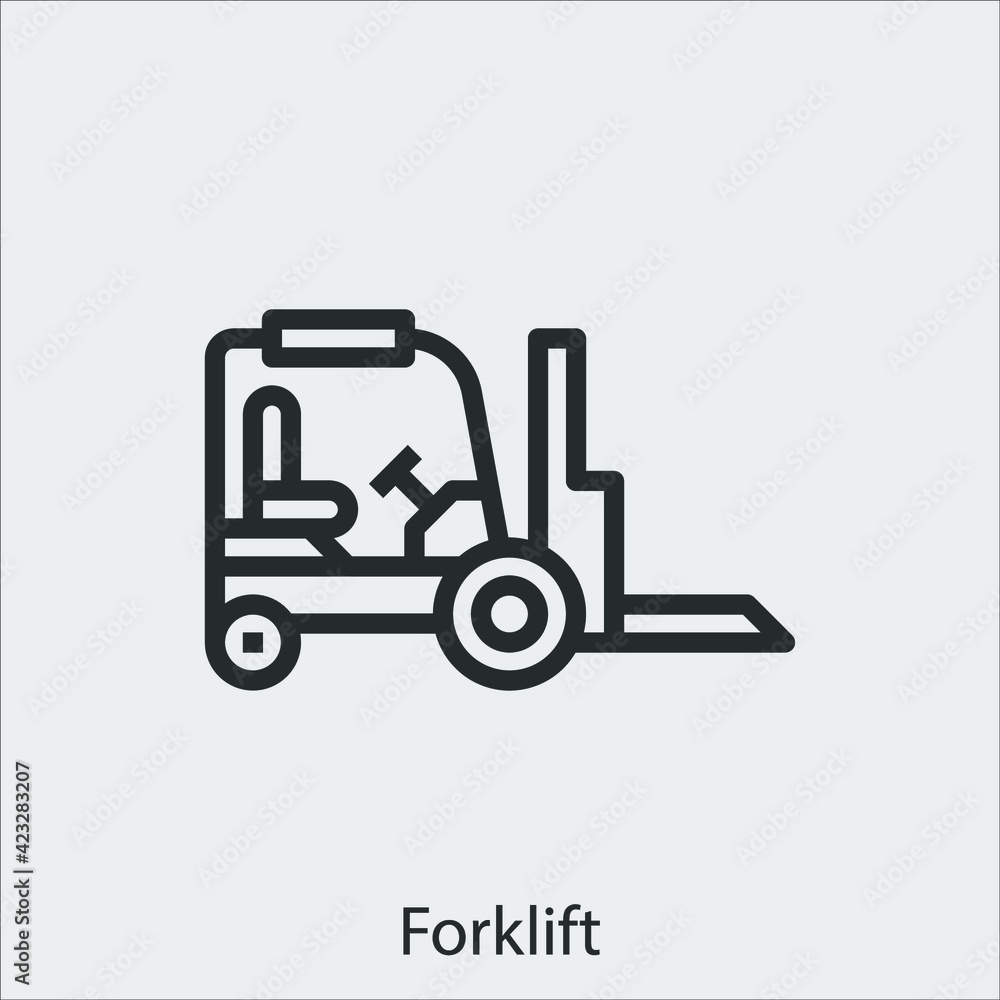 forklift truck icon vector sign symbol