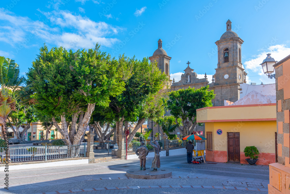 Naklejka premium Parish church of San Sebastian in the old town of Aguimes, Gran Canaria, Canary islands, Spain