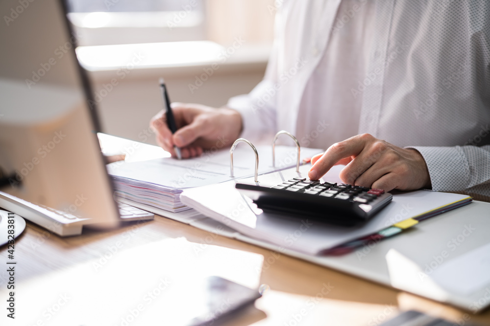 Financial Advisor With Calculator And Bill Financial Advisor With Calculator And Bill