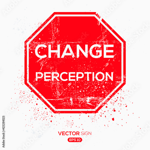 Creative Sign (change perception) design, vector illustration.