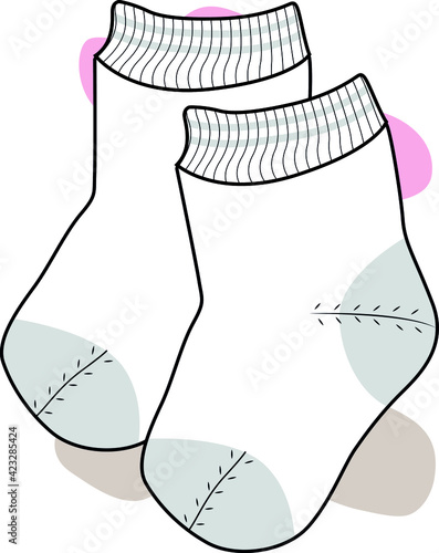 BABY SOCKS DESIGN VECTOR Sketch