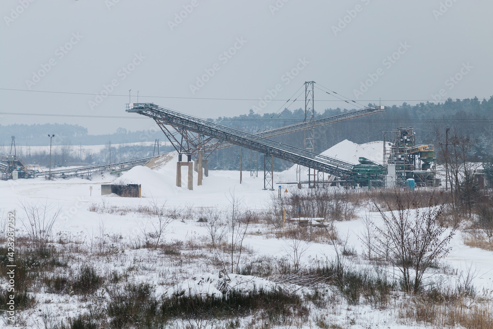 sand and gravel opencast mine in winter sand and gravel opencast mine in winter