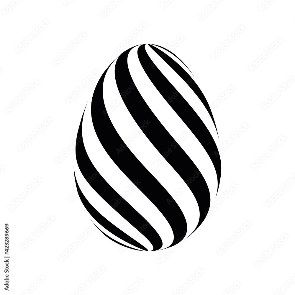 Easter egg - black striped pattern Easter egg - black striped pattern