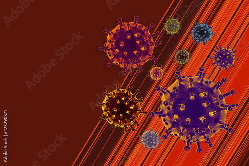 COVID-19 corona virus prevention and quarantine poster. Pandemic medical health risk,  virology concept. photo